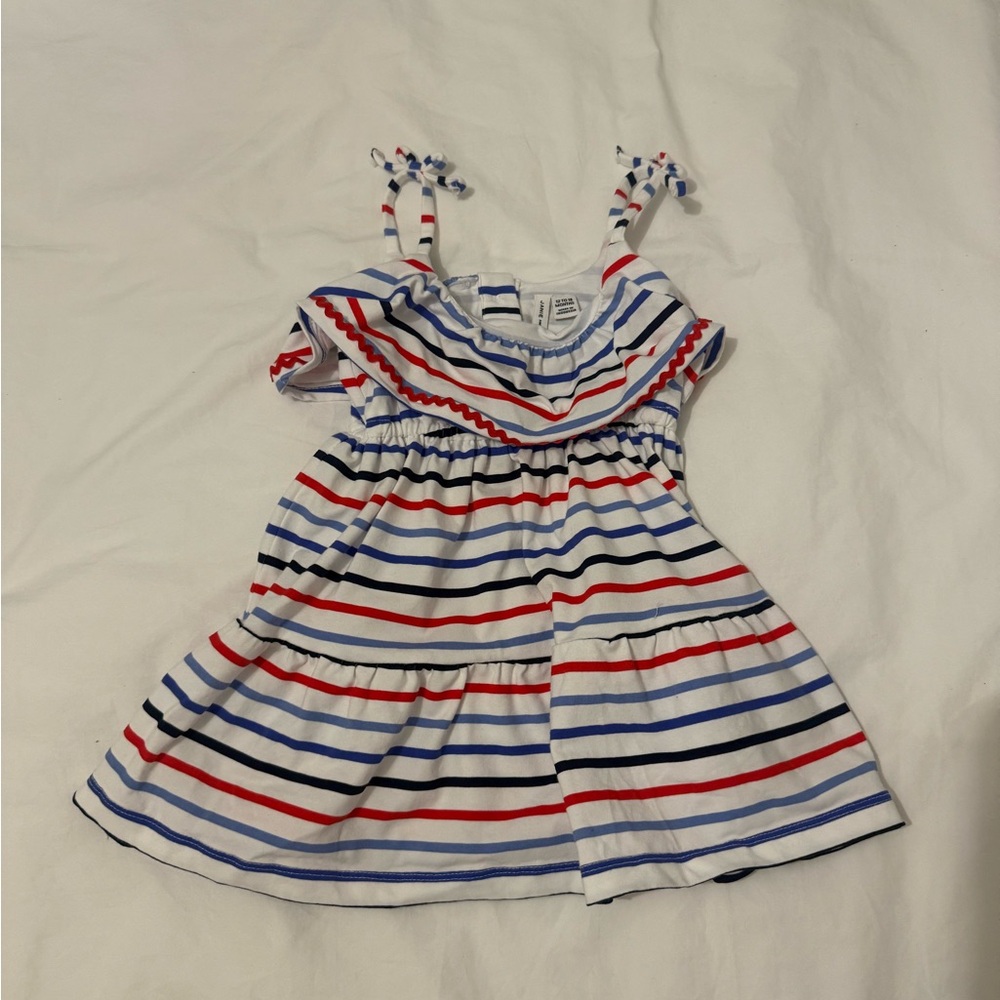 Janie and Jack Striped Dress - Red, Blue, White
